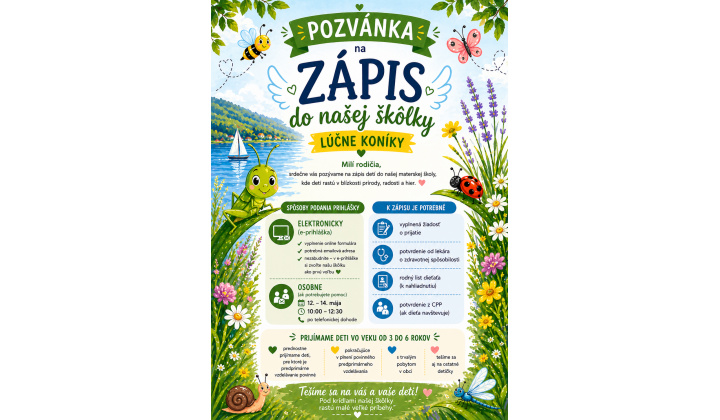 Fotka pre článok Zápis detí na školský rok 2026/2027 v MŠ Lúčky